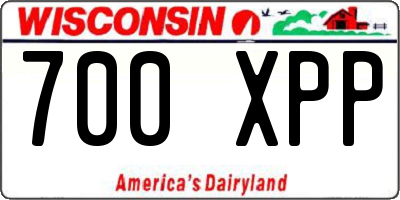 WI license plate 700XPP