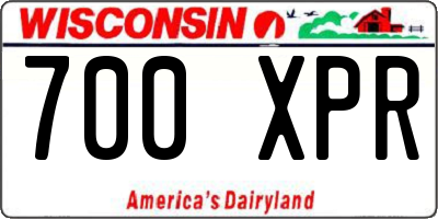WI license plate 700XPR