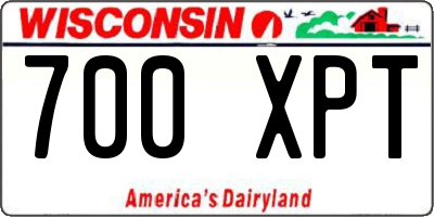 WI license plate 700XPT
