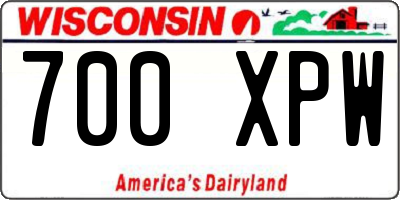 WI license plate 700XPW