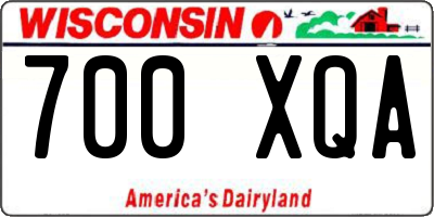 WI license plate 700XQA