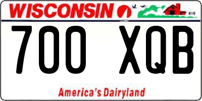 WI license plate 700XQB