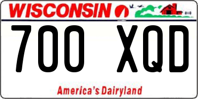 WI license plate 700XQD