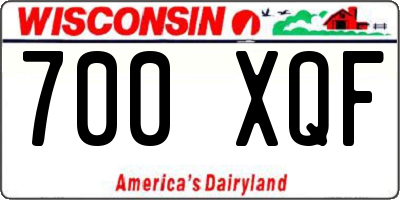 WI license plate 700XQF