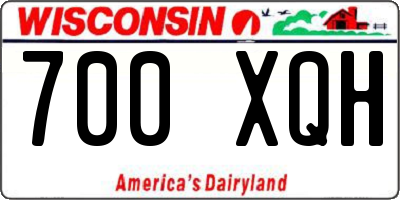 WI license plate 700XQH