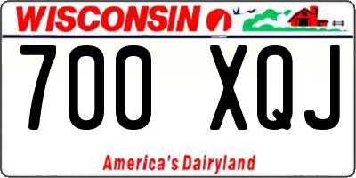 WI license plate 700XQJ