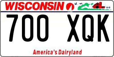 WI license plate 700XQK