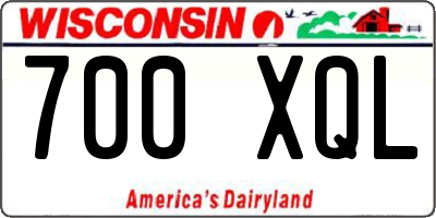 WI license plate 700XQL
