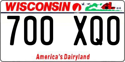 WI license plate 700XQO