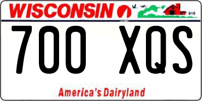 WI license plate 700XQS