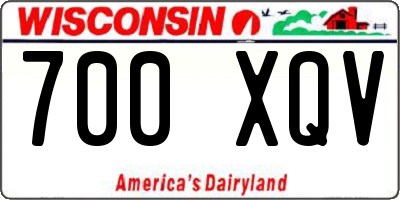 WI license plate 700XQV
