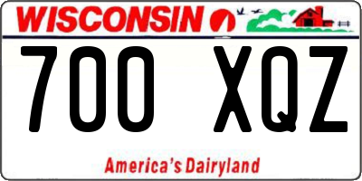 WI license plate 700XQZ