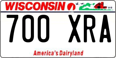 WI license plate 700XRA