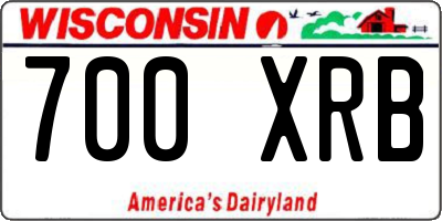 WI license plate 700XRB