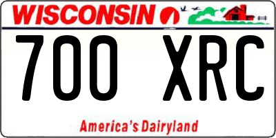 WI license plate 700XRC