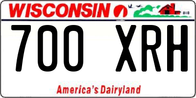 WI license plate 700XRH