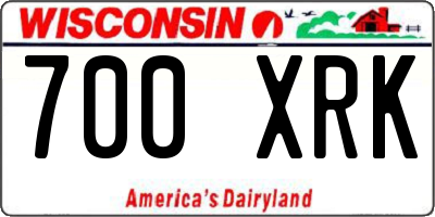 WI license plate 700XRK