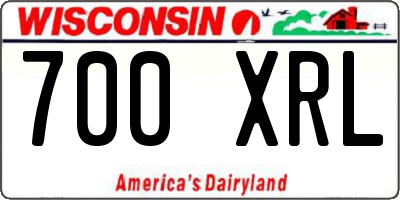 WI license plate 700XRL
