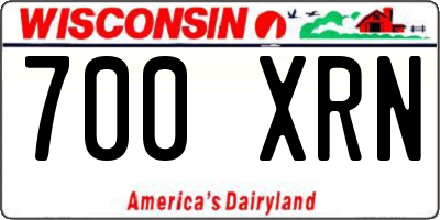 WI license plate 700XRN