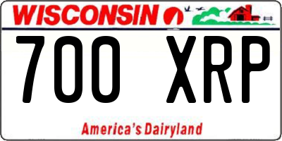 WI license plate 700XRP
