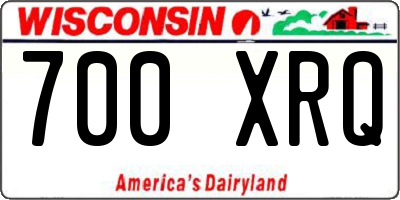 WI license plate 700XRQ