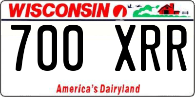 WI license plate 700XRR