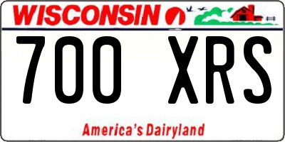 WI license plate 700XRS