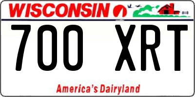WI license plate 700XRT