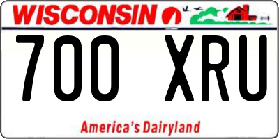 WI license plate 700XRU