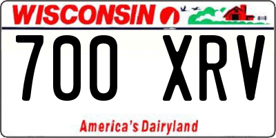 WI license plate 700XRV