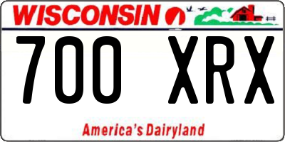 WI license plate 700XRX