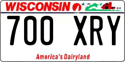 WI license plate 700XRY