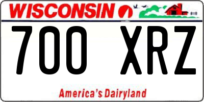 WI license plate 700XRZ