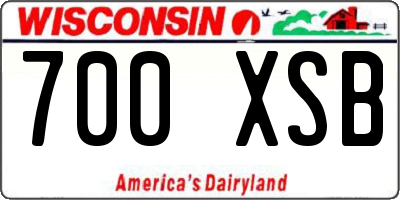 WI license plate 700XSB