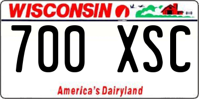 WI license plate 700XSC