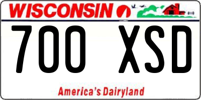 WI license plate 700XSD