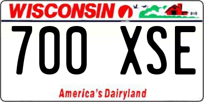 WI license plate 700XSE