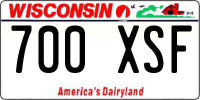 WI license plate 700XSF