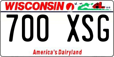 WI license plate 700XSG