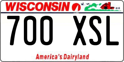 WI license plate 700XSL