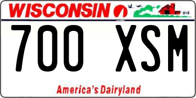 WI license plate 700XSM