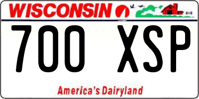 WI license plate 700XSP