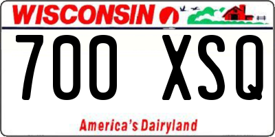WI license plate 700XSQ