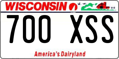 WI license plate 700XSS