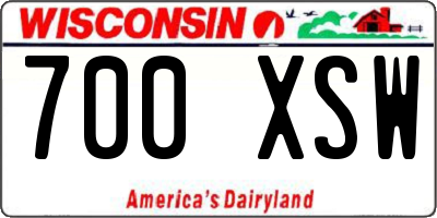 WI license plate 700XSW