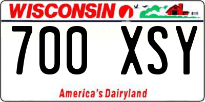 WI license plate 700XSY