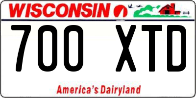 WI license plate 700XTD