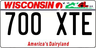 WI license plate 700XTE