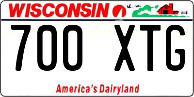 WI license plate 700XTG
