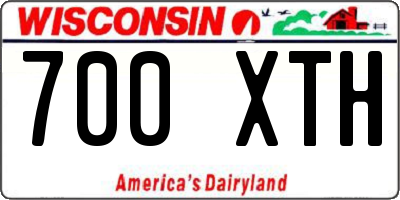 WI license plate 700XTH